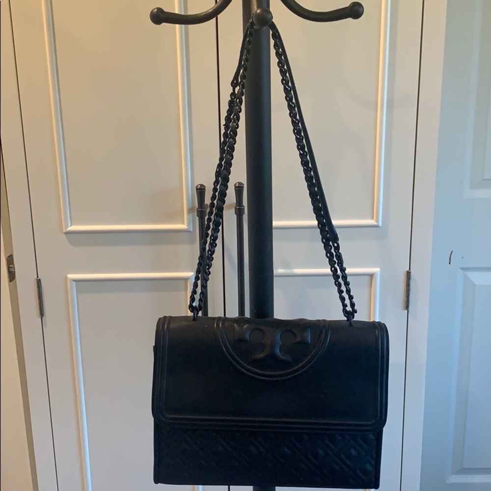 Tory Burch Matte Black Fleming Bag